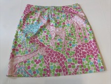 Vintage Lilly Pulitzer Cotton A-line Lined Skirt Jungle Giraffe Print - 6