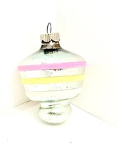 VINTAGE CHRISTMAS ORNAMENT SHINY BRITE UFO LANTERN TORNADO GREAT COLORS NICE