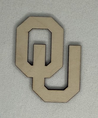 Custom Laser Cut Unfinished Oklahoma Sooners Logo Shape Wood Cutout