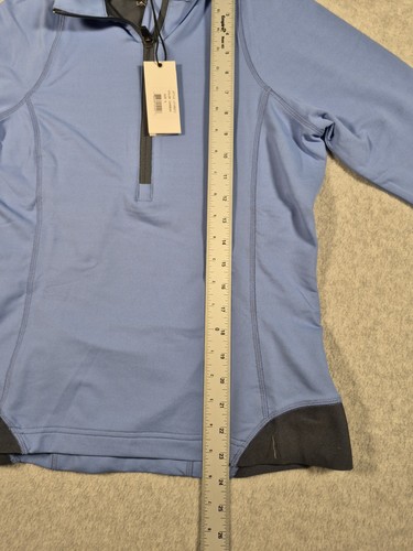 Camicia Peter Millar Element blu 1/4 zip sole golf pickleball manica lunga piccola - Foto 7 di 8