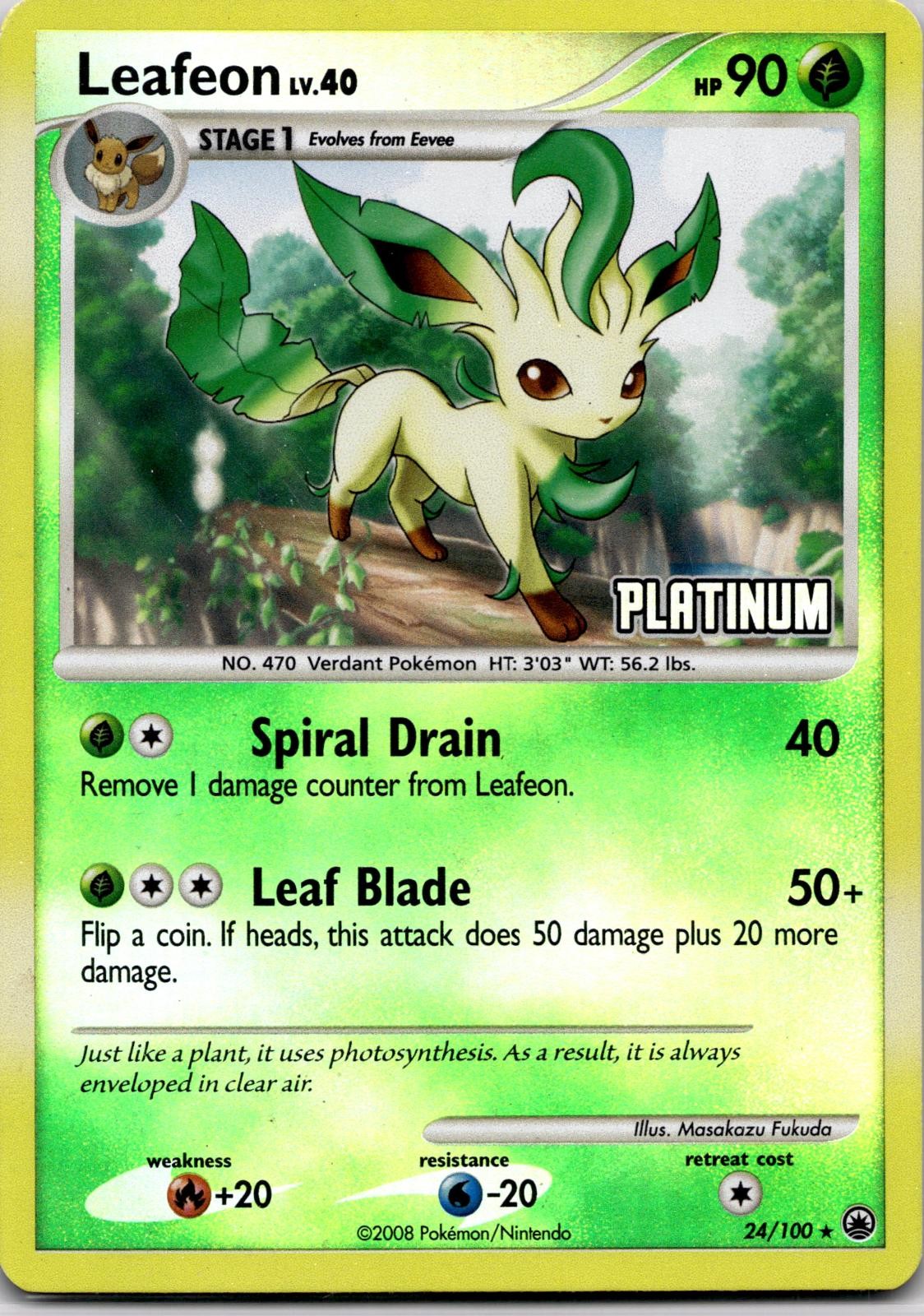 Leafeon 024/100 Burger King Promo Reverse Holo Pokemon TCG LP