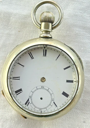 Antique 1864-1865 Waltham WM Ellery Pocket Watch 18s 7j Key Wind Model 1857 Part