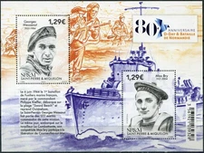 St Pierre and Miquelon 2024. 80 years of the D-Day Landings (MNH OG **) S/Sheet