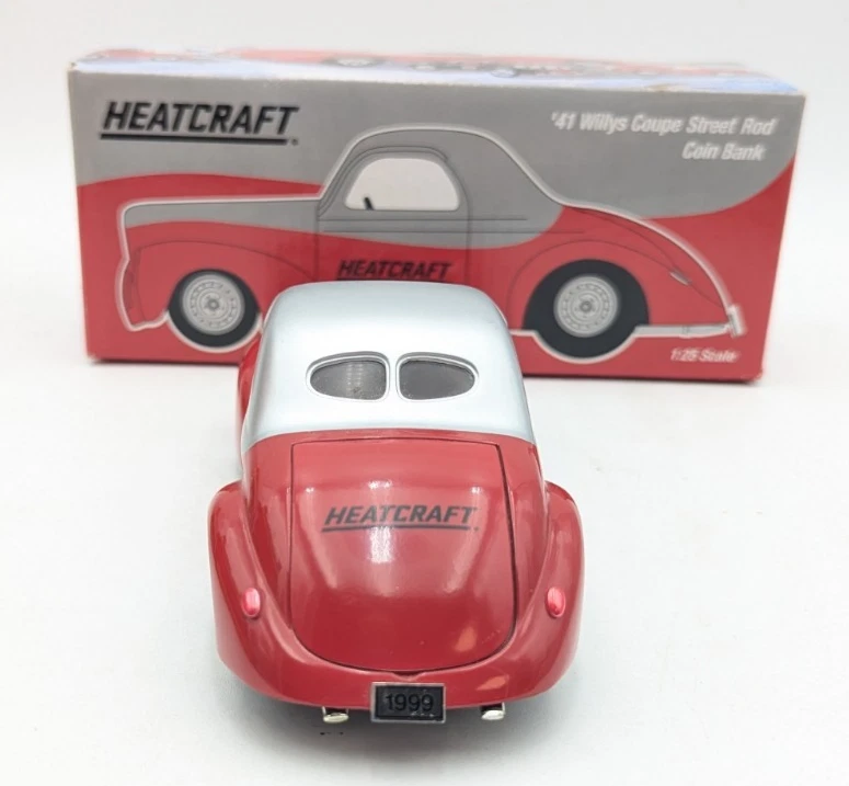 Heatcraft Speccast '41 Willys Coupe Street Rod Die Cast Coin Bank 1:25 1999 - Image 4 of 4