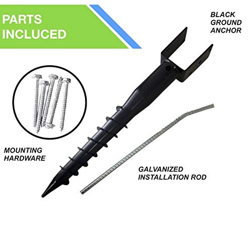 United Premium No Dig Ground Anchor - Black U-Model Screw in Post Stake - BLACK - Picture 3 of 8