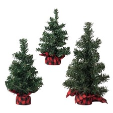 Miniature Christmas Tree with Burlap Base Tabletop Decoration Holiday Ornament