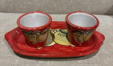 Italian Hand-Painted Red Lemon Design Ceramic...