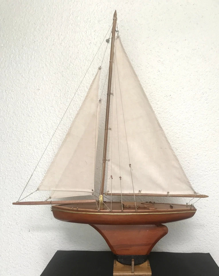 VOILIER DE BASSIN BORDA TYPE YP LUXE ACAJOU YACHT DE COLLECTION CANOT BATEAU - Photo 2/4