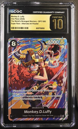 2026 ONE PIECE ENG MONKEY D. LUFFY SUPER RARE ALT ART OP17-093 CGC 10 PRISTINE