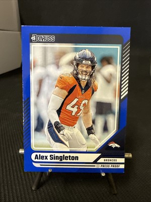 2024 Panini Donruss - Alex Singleton #231 Blue Press Proof Denver Broncos