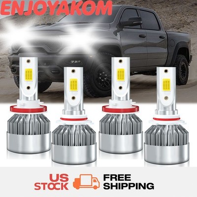 For Dodge Ram 3500 2009-2022 LED Headlight Kit High Low Beam Bulb Combo 6000K