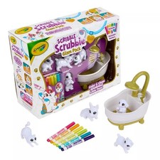 Crayola Scribble Scrubbie Pets Glam Pack Tub Set 12pc Washable Marker Craft Set
