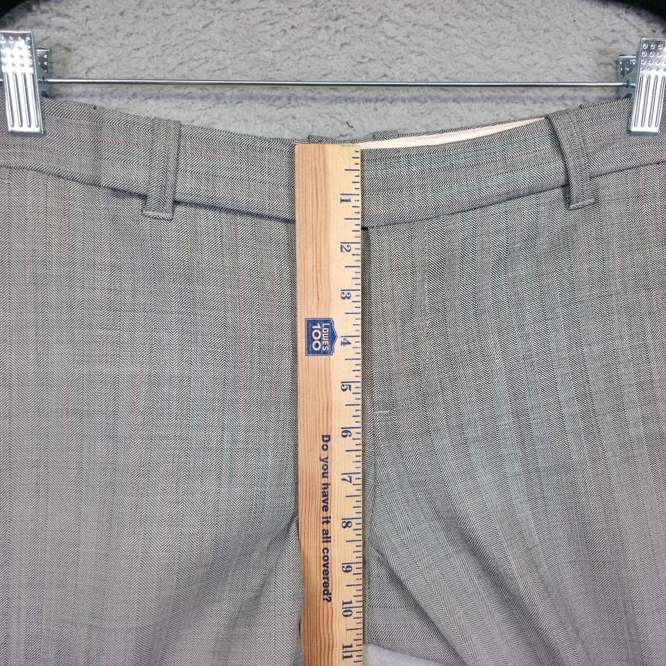 Y2K Gap Pants Womens 6 Gray Wide Flared Wool Herringbone Work Academia Trousers - Image 4 of 4