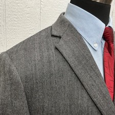 48S Joseph Feiss Gold Luxury Wool Suit Jacket Sport Coat Blazer Herringbone READ