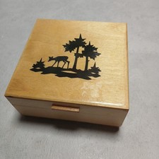 Alte Retro 50er Jahre Original Scherenschnitt C H Walter Holz Schatulle Box Rar