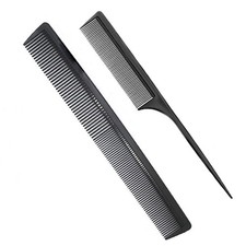 Professional Black Carbon Fiber Teasing Comb, 1 Count Pack of 1 , 8