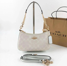 NWT Teri 2Way Shoulder Bag Signature Coated Canvas White CA548 New outlet