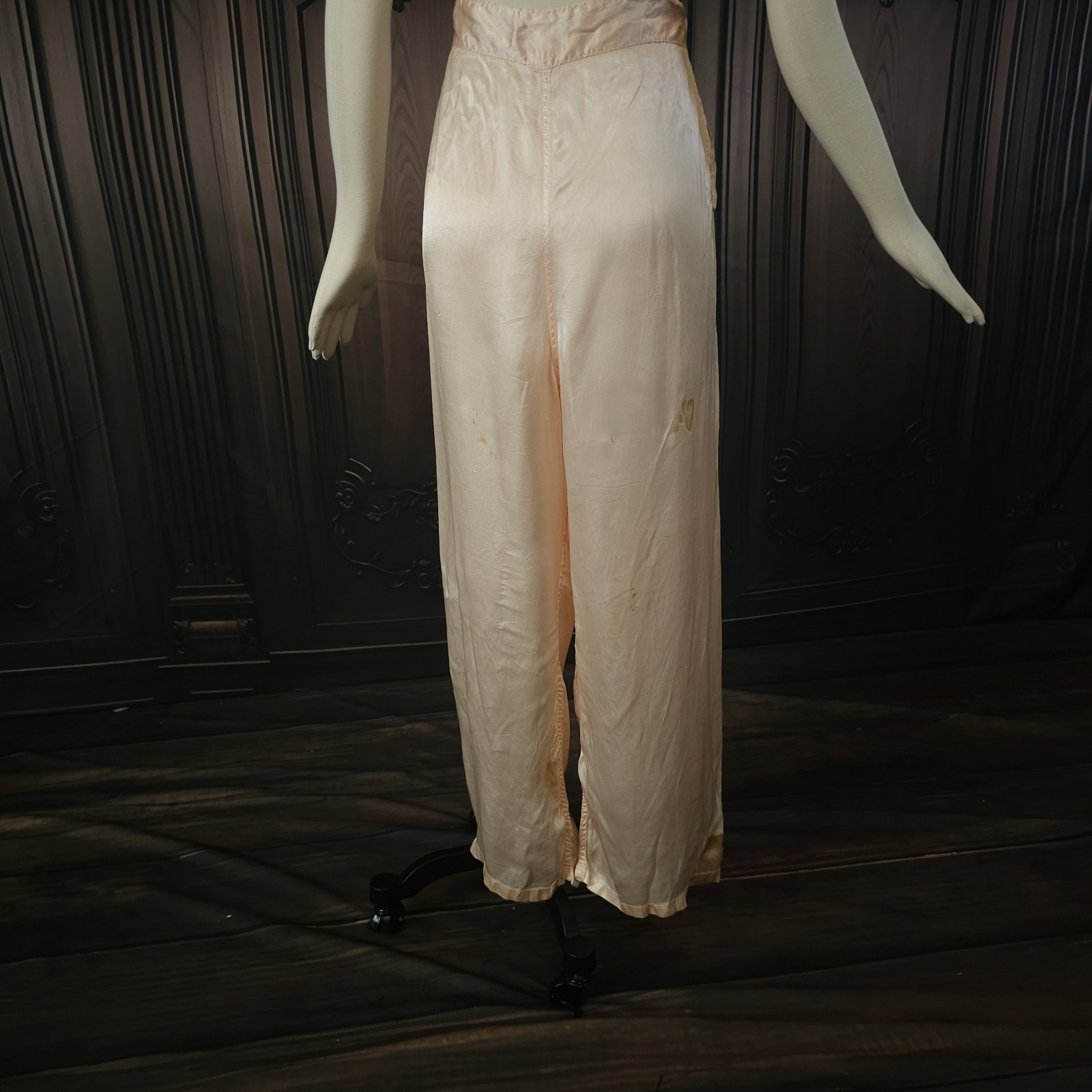 Antique Vintage 1930s Silk Pink Lingerie Beach Pa… - image 8