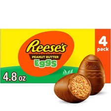 REESE'S Milk Chocolate Peanut Butter Creme Eggs Candy, Easter, 1.2 oz Box (4 Pie