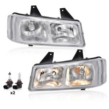 Headlights Assembly Pair w/Bulbs Fit 2003-2021 Chevy Express GMC Savana Clear