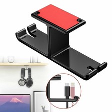 Aluminum Headphone Hanger Hook Tape Under Desk Dual Headset Mount Holder