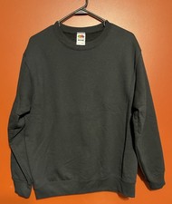 Vintage Fruit Of The Loom Black Blank Sweatshirt Womens Medium 50/50 EUC