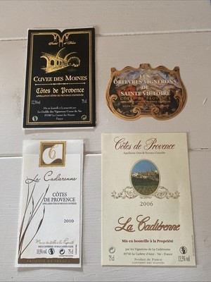 Etiketten Côtes De Provence La Cadierenne, La Guilde, Les Orfèvres 2000 A 2010