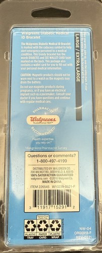 Walgreens magnetisches medizinisches Ausweisarmband Edelstahl SCHNELLER KOSTENLOSER VERSAND - Bild 2 von 6