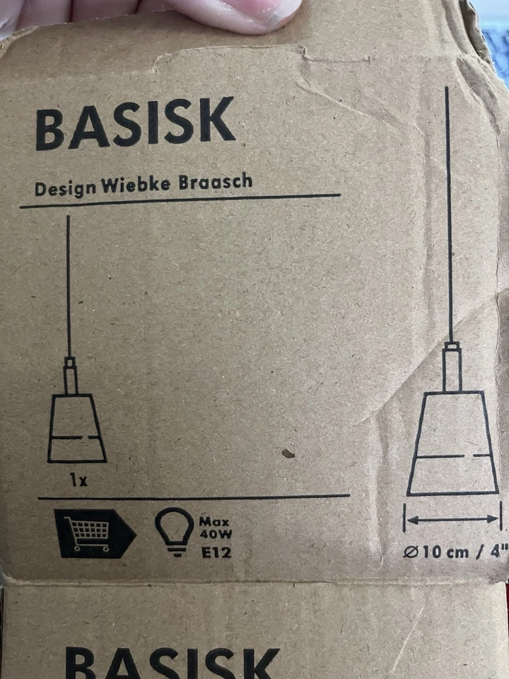 sin usar IKEA BASISK LÁMPARA DE LUZ COLGANTE VIDRIO BLANCO SIN CABLEADO SOLO JUEGO DE ENCHUFES 2 Foto 3 de 3