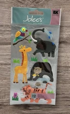 Jolee's Boutique ZOO ANIMALS 12pcs Dimensional Scrapbooking Foam Stickers NEW