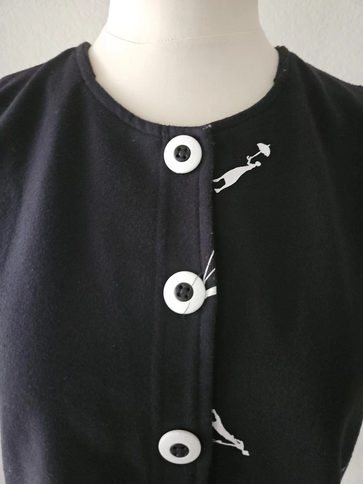 复古 90 年代黑色白色 Koret 背心上衣可爱印花 P 码似乎 XS 或 S 阅读说明 — 第 2/4 张图片