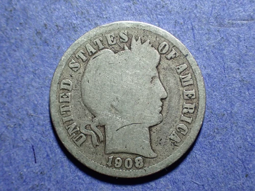 1908-D Barber Dime  Good