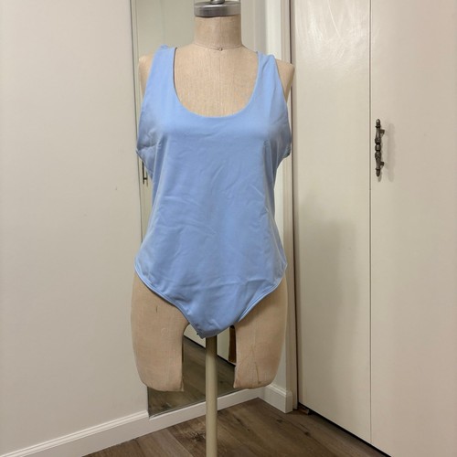 NWT Forever 21 Women's Blue Contour Sculpt Raceback Tank Bodysuit XL
