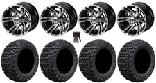 LSI Epic 10" Golf Wheels Machined 22" X-Trail Tires E-Z-GO & Club Car