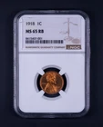 1918 Lincoln Wheat Cent 1c NGC MS65 RB WB001