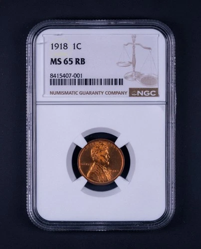 1918 Lincoln Wheat Cent 1c NGC MS65 RB WB001