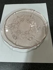 Vintage Pink Depression Glass 7 1/4" Dessert Plate Etched Elegant Floral Design