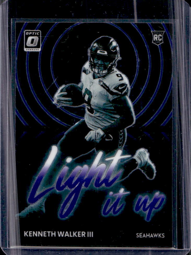2022 Donruss Optic Kenneth Walker III Light it Up Purple Stars RC #/25 #LU-16