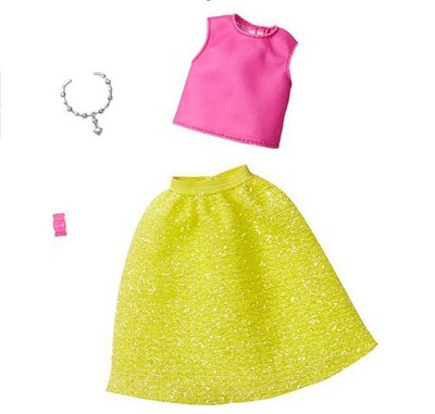 yellow top and pink skirt
