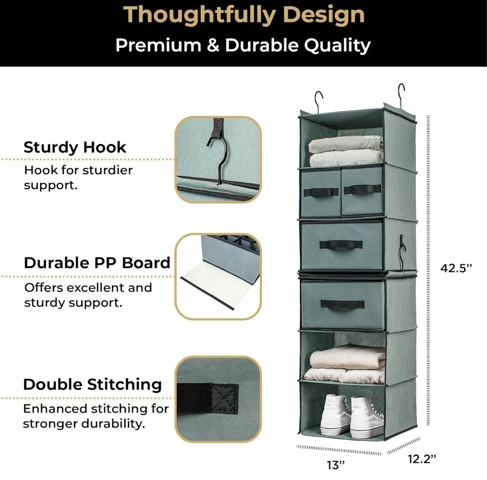 SMIRLY 6 Estantes Separables Armario Colgante Organizador y Estantes de Almacenamiento - Colgantes Foto 3 de 4