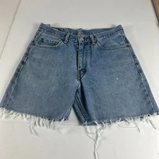 Levi's Jean Shorts Men's 32* 550 Blue Faded Bermuda Cut Off Denim Jorts Tag 33
