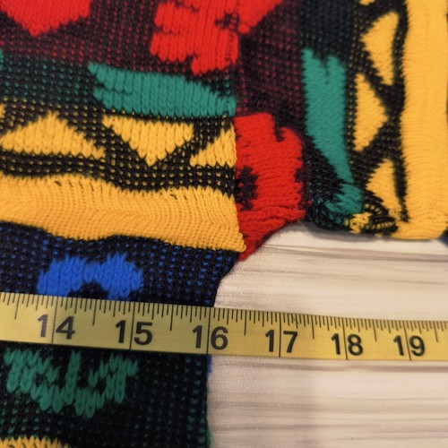 Vintage JJ Poole Geometric Multicolor Knit Pullover Sweater Youth Size M - Picture 7 of 9