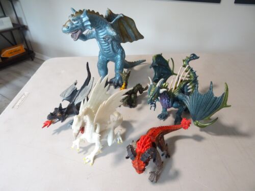 LOT OF 6 - VINTAGE 12” Dragon Toy Figure Softshell Toy Major Trading Company Z#5