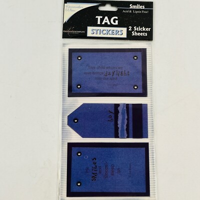 Remember When Smiles Tags Tag Stickers 2 Sticker Sheets Scrapbook #22377