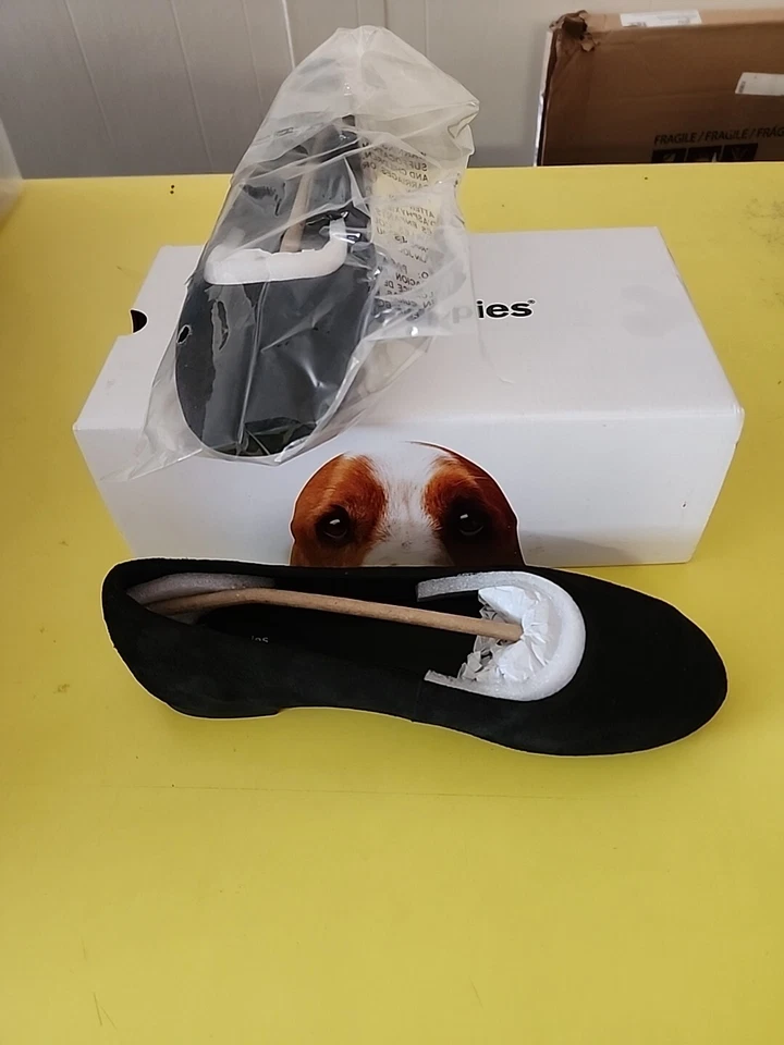 Cojín Hush Puppies para mujer Kendal ballet gamuza sin cordones negro tallas 6,7,9 Foto 4 de 4