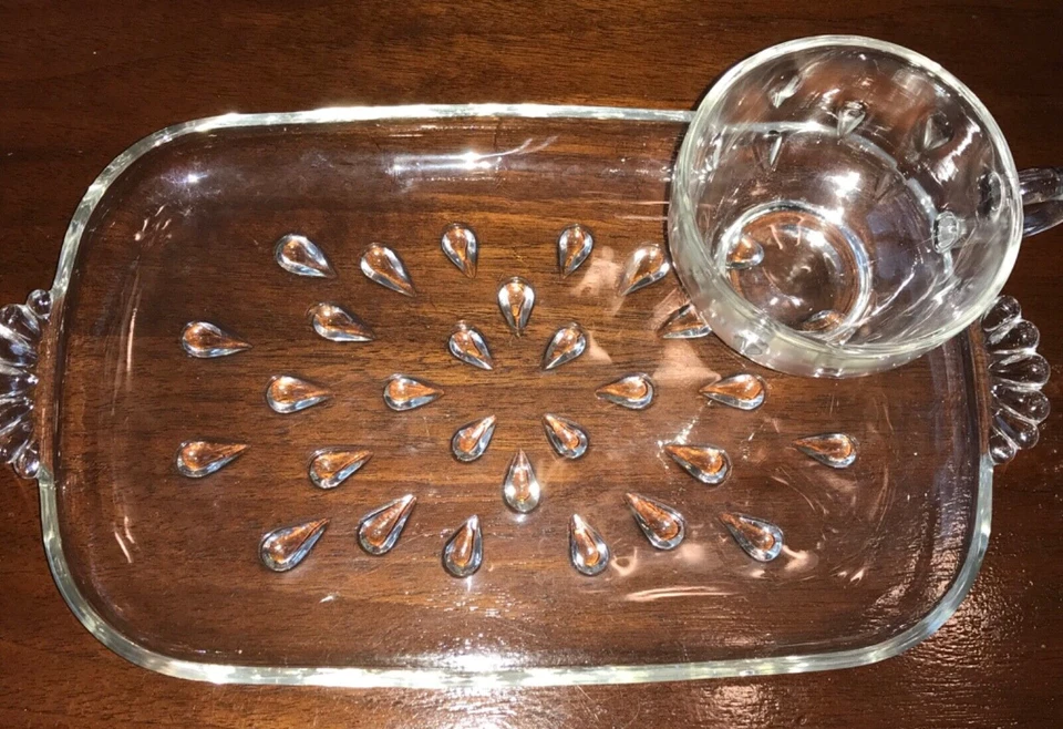 MCM VINTAGE AVELLANA ATLAS LÁGRIMA “CONJUNTOS DE BOCADILLOS INFORMALES” LOTE DE 6 JUEGOS = 12 PIEZAS Foto 3 de 4