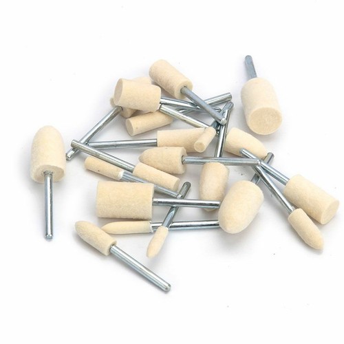 Set 20 pezzi tamponi lucidanti feltro ruota lana plastica Dremel utensili rotanti - Foto 11 di 12