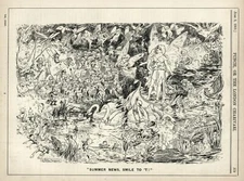 Rare FANTASY ILLUSTRATION by MAYBANK ~ Fairies & Goblins - 1903 BRITISH CARTOON