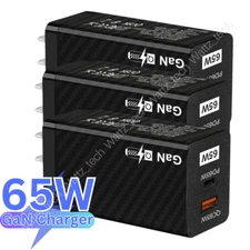 3-PACK 65W GaN USB C Charger Power Adapter PD+QC3.0 Fast Charger For MacBook LOT