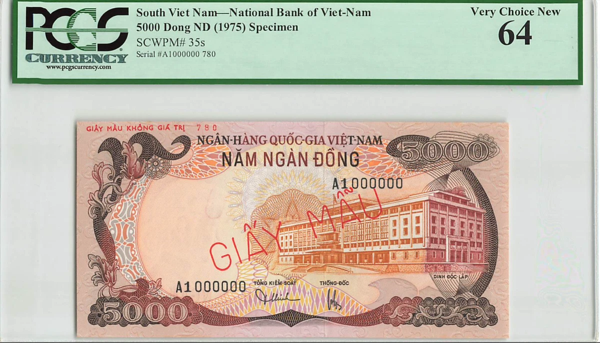 Vietnamese Paper Money Specimens 5,000 ₫ Denomination for sale | eBay